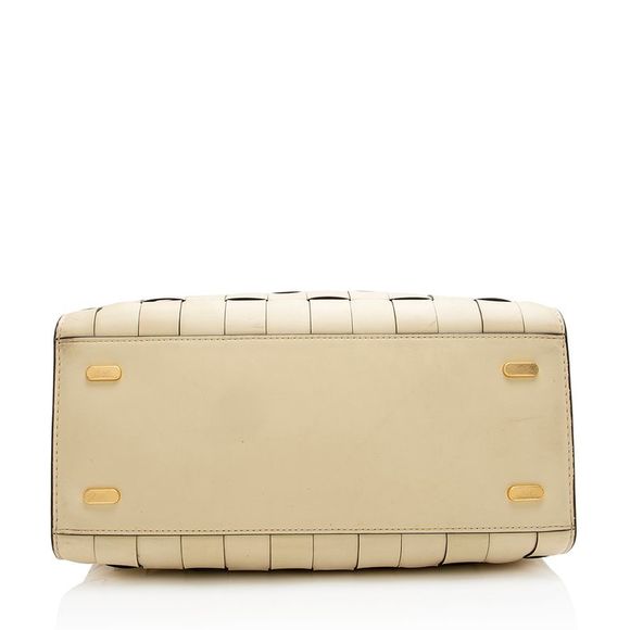 Tory Burch Leather Lee Radziwill Woven Double Satchel - Picture 4 of 15